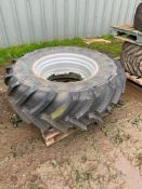 Tractor Tyre & Rim 480/70 R30, Damage to Tyre Wall