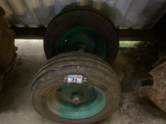 Pair of wheels with 200/60-145 Trelleborg twin 448 tyres