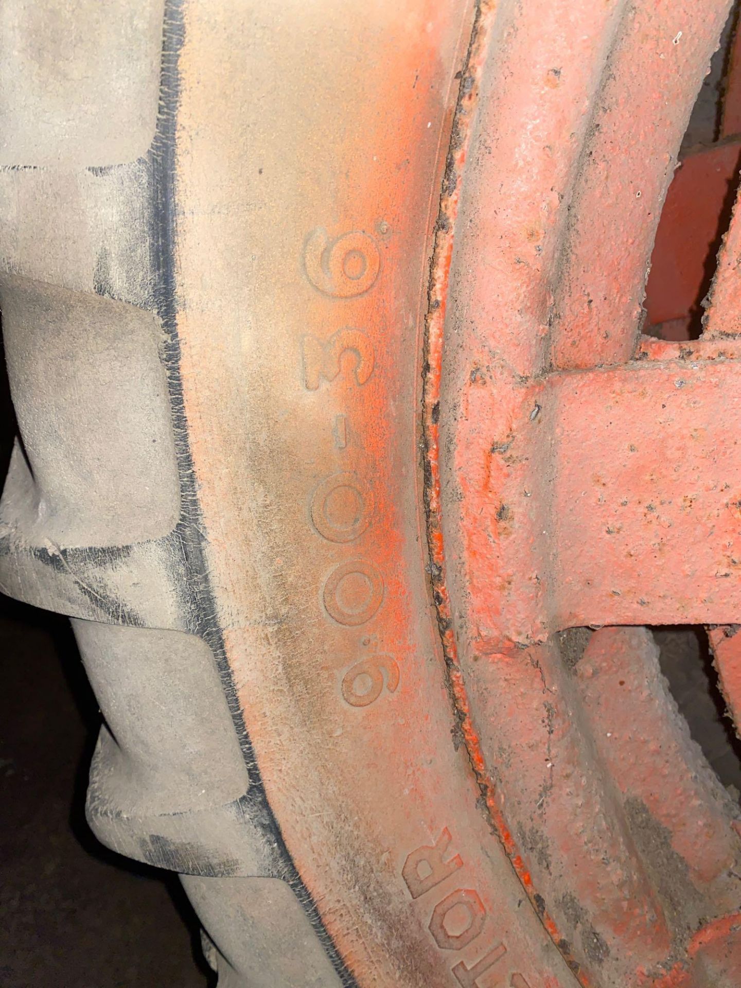 Pair of row crop wheel centres with Dunlop Farm Tractor 9.00-36 tyres - Image 3 of 3