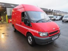 54 reg FORD TRANSIT 350 MWB VAN (DIRECT GTR M/C FIRE) 1ST REG 11/04, V5 HERE, 1 OWNER FROM NEW [+