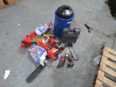 ELECTRIC POWER HOIST, 2 x ELECTRIC CHAIN SAW, 2 X HIPPO PUMPS, 2 x IMPACT WRENCH, DUST EXTRACTOR[+