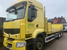 11 reg RENAULT PREMIUM LANDER 6 X 4 430 DXI REAR MOUNTED CRANE WAGON C/W PALFINGER EASYFOLD CRANE (