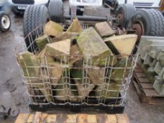 CRATE OF STONE TRIANGLE WALL TOPS [NO VAT]