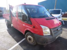 62 reg FORD TRANSIT 155 T350 RWD TIPPER (LOCATION BURNLEY) 1ST REG 12/12, TEST 12/21, [+ VAT]