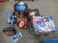 BATTERY CHARGER, WORK LIGHT, LASER ANEMOMETER, CHAIN BLOCK, ASH CAN VACUUM FILTER, METAL SHEARS,