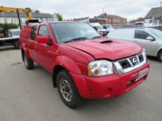 05 reg NISSAN D22 2.5 DI 4 X 4 PICKUP (NON RUNNER) (DIRECT GTR M/C FIRE) 1ST REG 03/05, [+ VAT]