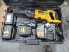 DEWALT SAW C/W 3 BATTERIES (DIRECT GTR M/C FIRE) [+ VAT]