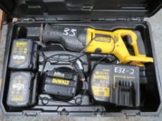 DEWALT SAW C/W 3 BATTERIES (DIRECT GTR M/C FIRE) [+ VAT]