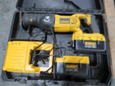 DEWALT SAW C/W 2 BATTERIES (DIRECT GTR M/C FIRE) [+ VAT]