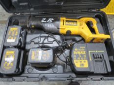 DEWALT SAW C/W 3 BATTERIES (DIRECT GTR M/C FIRE) [+ VAT]