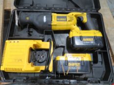 DEWALT SAW C/W 2 BATTERIES (DIRECT GTR M/C FIRE) [+ VAT]