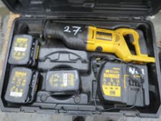 DEWALT SAW C/W 3 BATTERIES (DIRECT GTR M/C FIRE) [+ VAT]