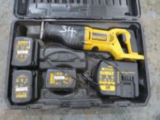 DEWALT SAW C/W 3 BATTERIES (DIRECT GTR M/C FIRE) [+ VAT]