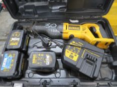 DEWALT SAW C/W 3 BATTERIES (DIRECT GTR M/C FIRE) [+ VAT]