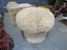 HAND CARVED NATURAL STONE MUSHROOM - LARGE [NO VAT]