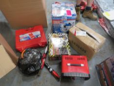AIR HOSE, NEEDLE SCALER KIT, WRENCH, MOTOR, CHARGER, VACUUM ASH FILTER, DRILL [+ VAT]