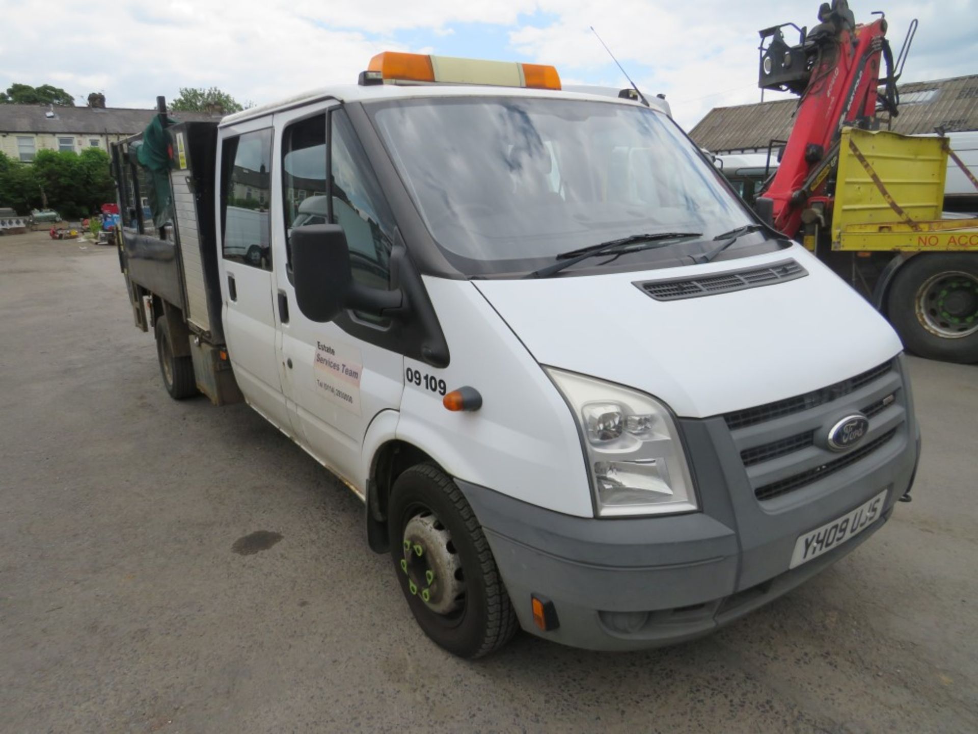 09 reg FORD TRANSIT 115 T350L D/C RWD TIPPER (DIRECT COUNCIL) 1ST REG 05/09, TEST 01/22, 60176M,