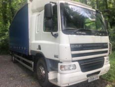 09 reg DAF CF 65.220 18 TON SLEEP CAB CURTAIN SIDER AUTO (LOCATION SHEFFIELD) 1ST REG 08/09,