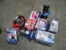 JUMP START, VICE, 4 x ASSTD PUMPS, IMPACT WRENCH, ANGLE GRINDER [+ VAT]