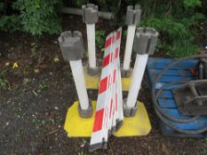 4 x TRAFFIC BARRIER POSTS & 7 x RED & WHITE BARRIER RAILS [+ VAT]