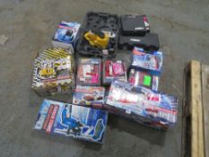 2 x AIR WRENCH, AIR STAPLE & NAIL GUN KIT, JUMP START, DRILL STAND, INSPECTION CAMERA, PUMP,