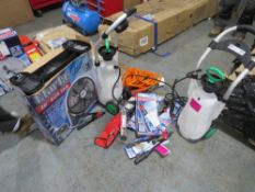 AIR HOSE, AIR WRENCH, FAN, 5 x RIVETERS, TOWBAR, 2 x TROLLEY SPRAYER [+ VAT]