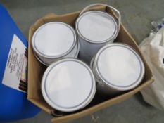 4 TINS OF WHITE PAINT [+ VAT]