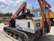 HITACHI CG45-3 TRACKED LANDI C/W PM010 CRANE SERIES 10 & POLE AUGER, 2898 HOURS