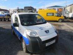 63 reg PEUGEOT BIPPER S HDI PANEL VAN (DIRECT COUNCIL) 1ST REG 12/13, TEST 12/21, MILEAGE UN