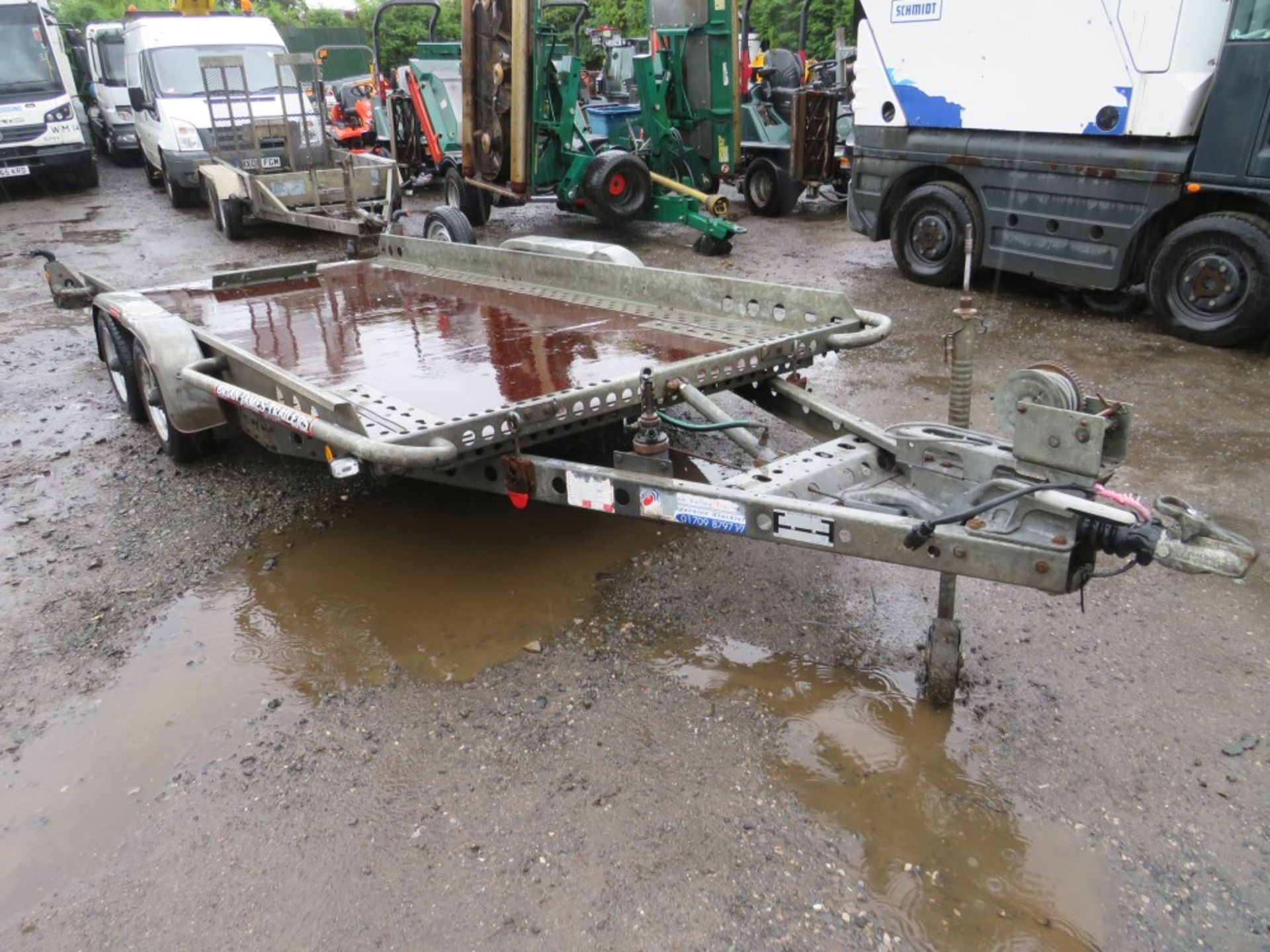 BRIAN JAMES TWIN AXLE TILT BED TRAILER C/W WINCH [NO VAT]