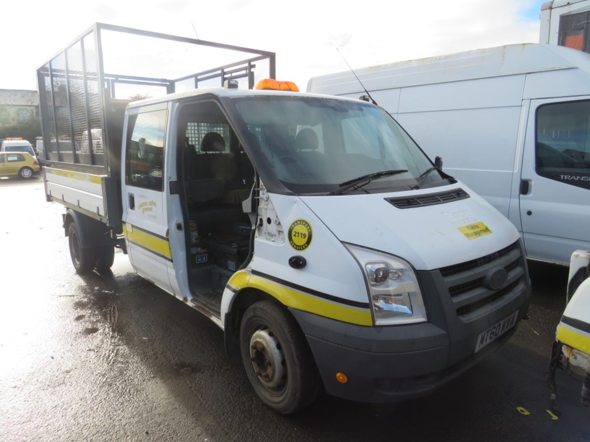 60 reg FORD TRANSIT 100 T350L D/C RWD CAGED TIPPER (NON RUNNER) (DIRECT COUNCIL) 1ST REG 02/11,