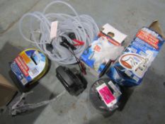 AIR HOSES, PAINT CONTAINER, WELDING WIRE, BATTERY CHARGER, MEGAPHONE [+ VAT]