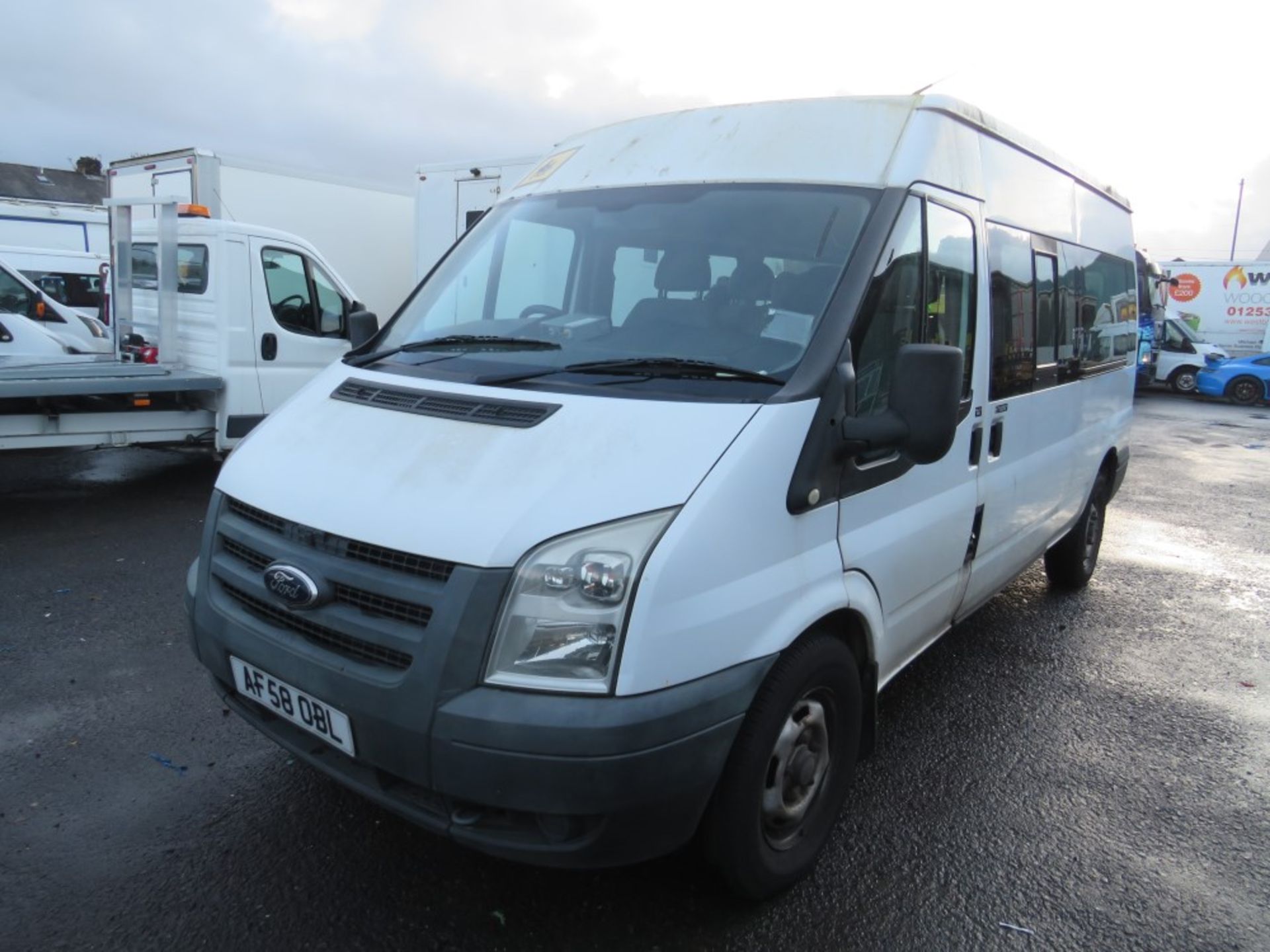 58 reg FORD TRANSIT 140 T370 15S RWD MINIBUS (DIRECT COUNCIL) 1ST REG 09/08, TEST 07/22, 182235KM, - Image 2 of 7