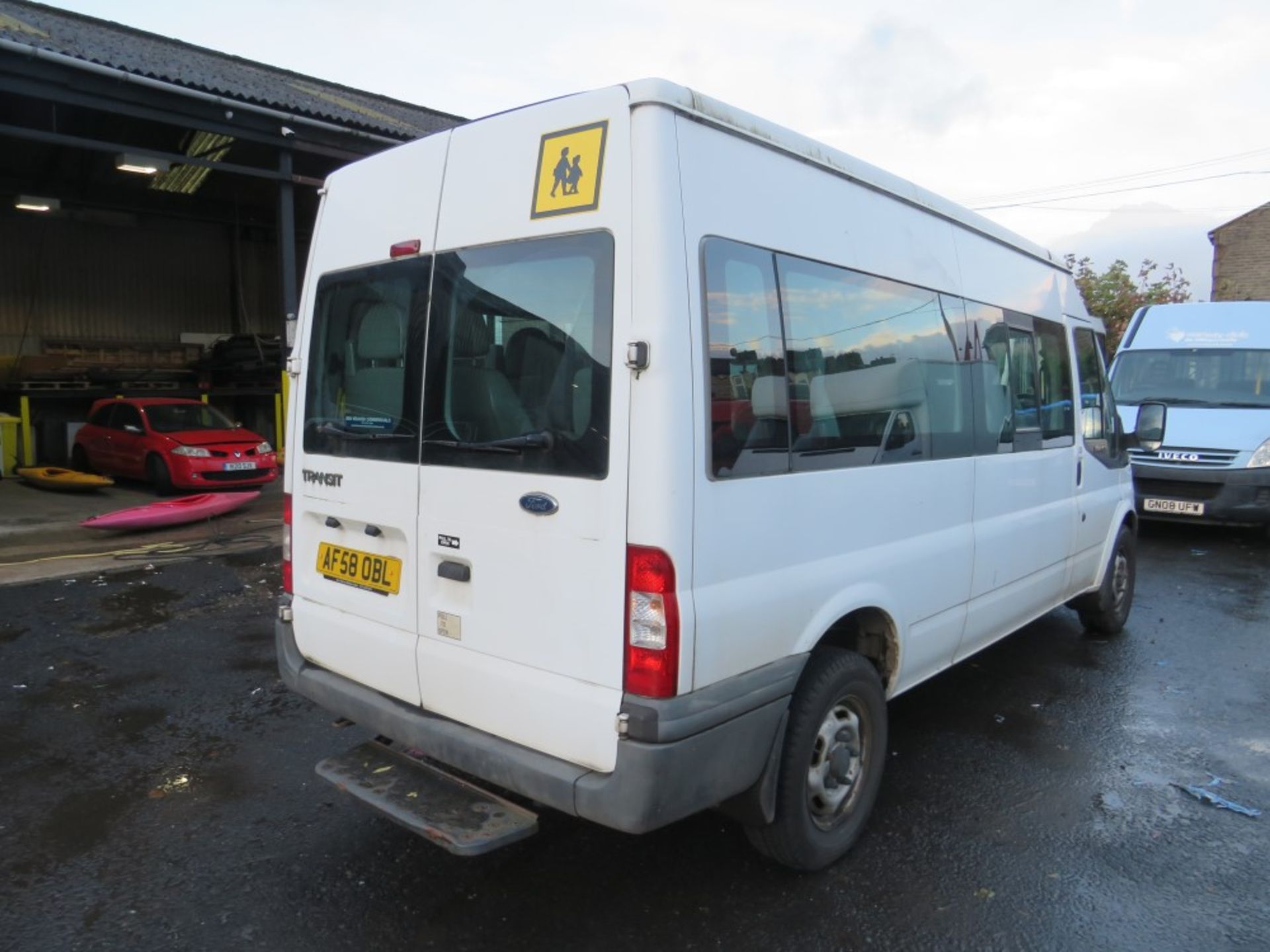 58 reg FORD TRANSIT 140 T370 15S RWD MINIBUS (DIRECT COUNCIL) 1ST REG 09/08, TEST 07/22, 182235KM, - Image 4 of 7