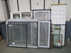 VARIOUS UPVC WINDOWS ANTHRACITE / WHITE, SOME GLASS [NO VAT]