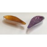 A pair of Kosta Boda art glass trinket dishes, signed to base, each approx. 24cmL