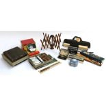 A mixed lot of interesting things to include a wool winder; Kodak instamatic 104; Parker pen in