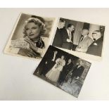 A signed and dedicated photograph of Dame Anna Neagle and two other photographs, one featuring her