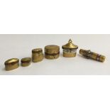 Six Limoges trinket and pill boxes, gilt floral design, marks to bases