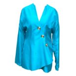 A Guy Laroche silk two piece ladies skirt and jacket, turquoise, size 12; together with a Marcona