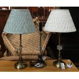 A pair of contemporary table lamps, and one other similar