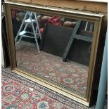 A gilt framed rectangular wall mirror, 102x82cmH