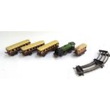 A small collection of Hornby OO gauge (af), to include an 'Eton 900' clockwork loco, three pullman c