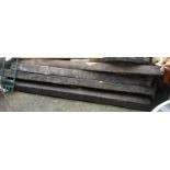 Four railway sleepers, 260x25x13cm