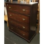 A large 20th century chest of four drawers, 110x48x129cm