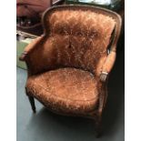 A continental occasional armchair, 66cmW, carved rail and supports