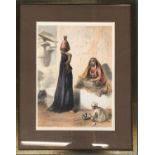 Emile Prisse D'Avennes (1807-1879), coloured lithograph, Women of Middle Egypt, 38cm x 27cm