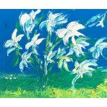 20th century study of flowers, acrylic on canvas, 51x61cm