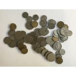 A collection of 20th century British coins, to include 1947 -1966 one shilling coins; 1935-1951