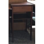 A mid-century style bedside table, with single drawer over undershelf, 38x36x69cmH